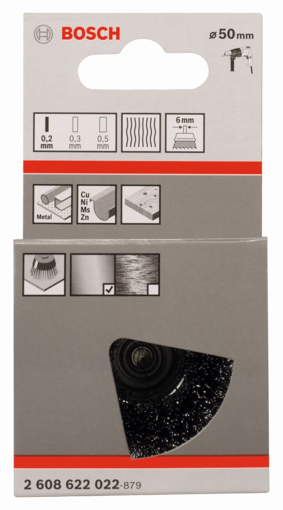 Bosch PRO Metal clean Topfbürste, gerader Schaft, 50 x 0,2 mm Produktbild img1 L