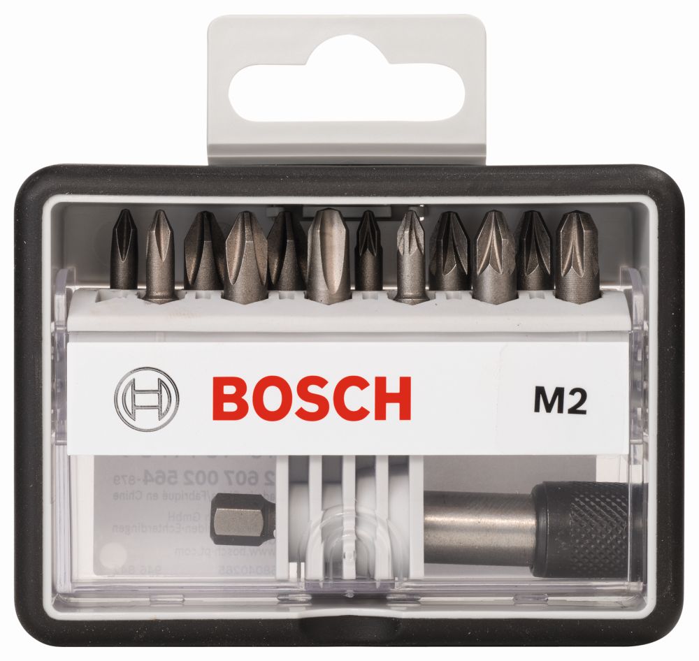 Bosch 12+1-tlg. Schrauberbit-Set, Robust Line, M PH/PZ, Extra Hard-Ausführung Produktbild img2 L