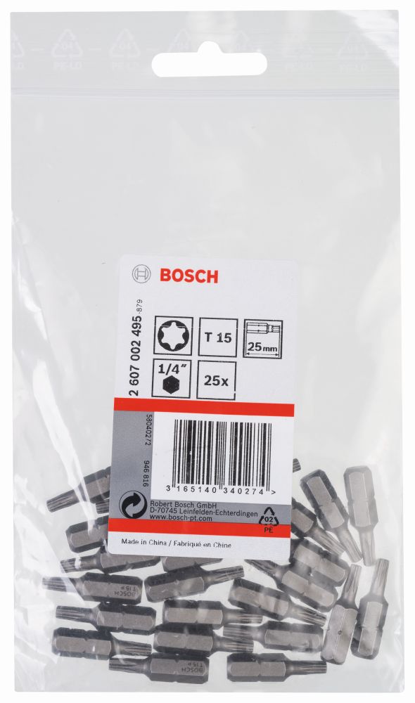 Bosch Schrauberbit Extra-Hart T15, 25 mm, 25er-Pack Produktbild img2 L