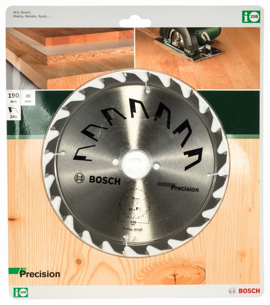 Bosch Kreissägeblatt PRECISION D= 190 mm, Bohrung= 30 mm, Z= 24 Produktbild img2 L
