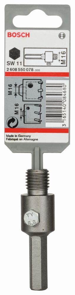 Bosch Sechskantaufnahmeschaft für Hohlbohrkronen mit M 16, 11mm, 80mm Produktbild img1 L