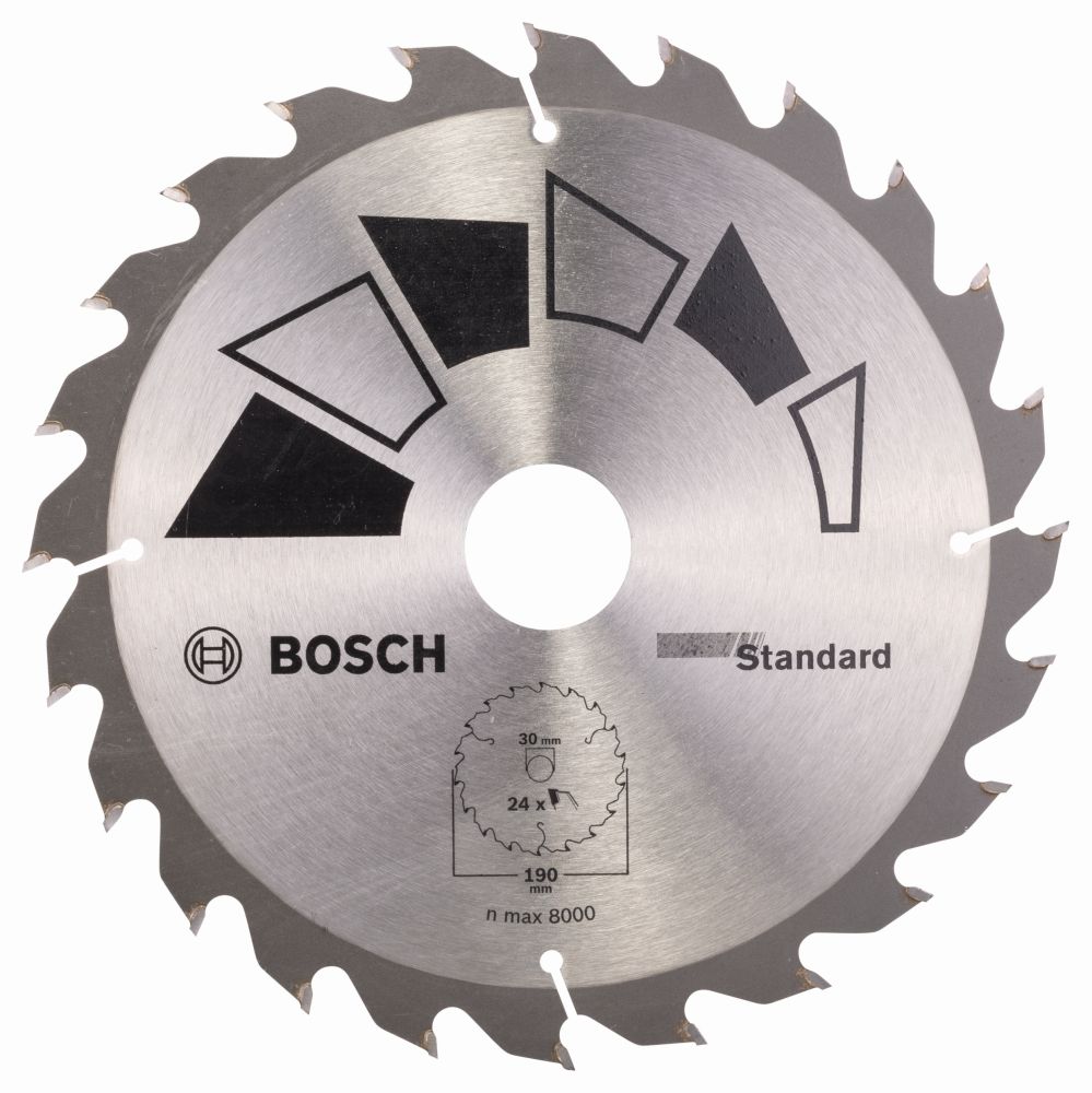 Bosch Kreissägeblatt STANDARD D= 190 mm, Bohrung= 30 mm, Z= 24 Produktbild img1 L