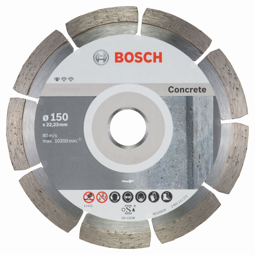 Bosch Diamanttrennscheibe Standard for Concrete, 150 x 22,23 x 2 x 10 mm, 10er-Pack Produktbild img2 L