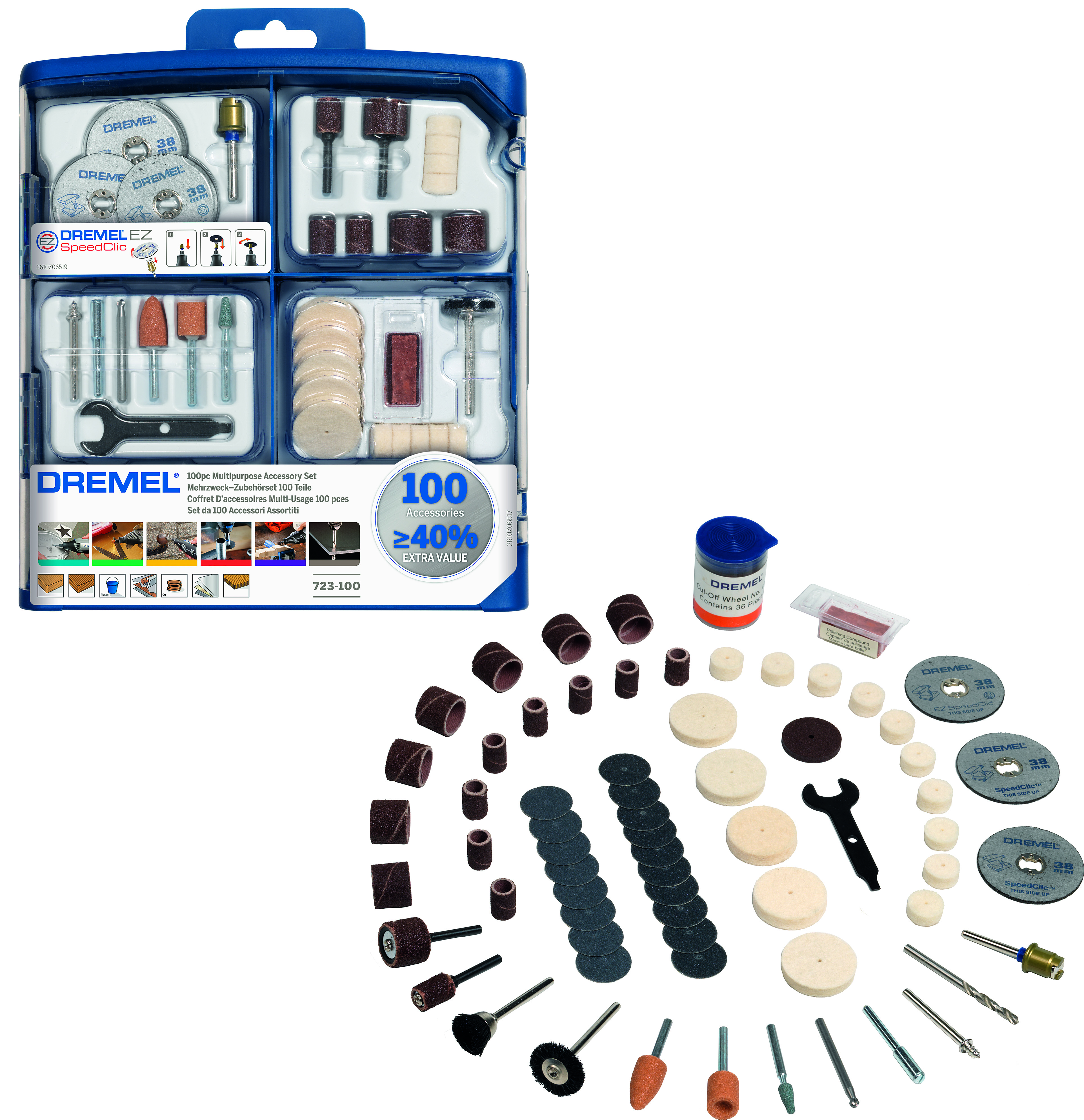 Dremel Mehrzweck-Zubehörset 100 Teile Produktbild img2 L