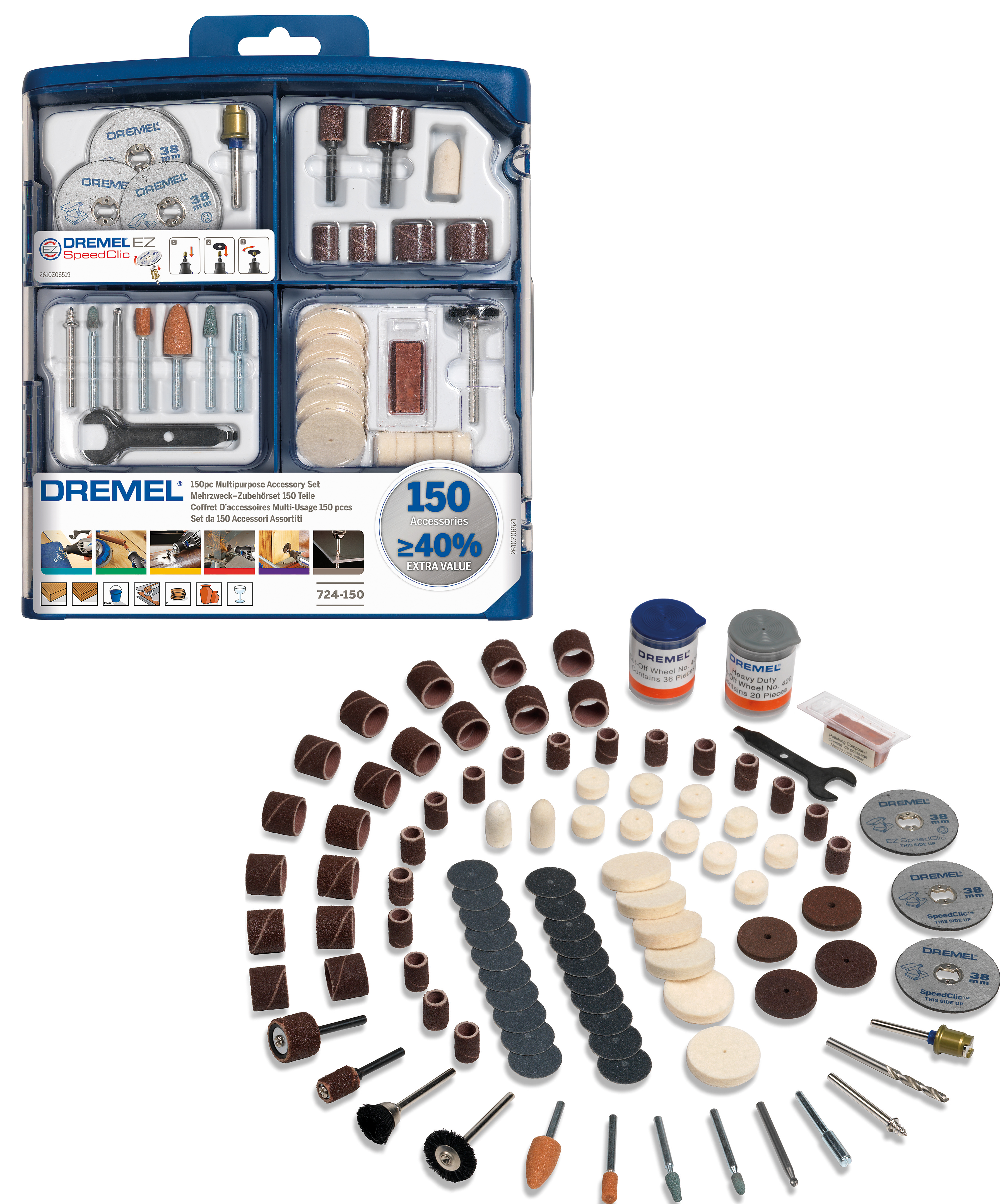 Dremel Mehrzweck-Zubehörset 150 Teile Produktbild img3 L