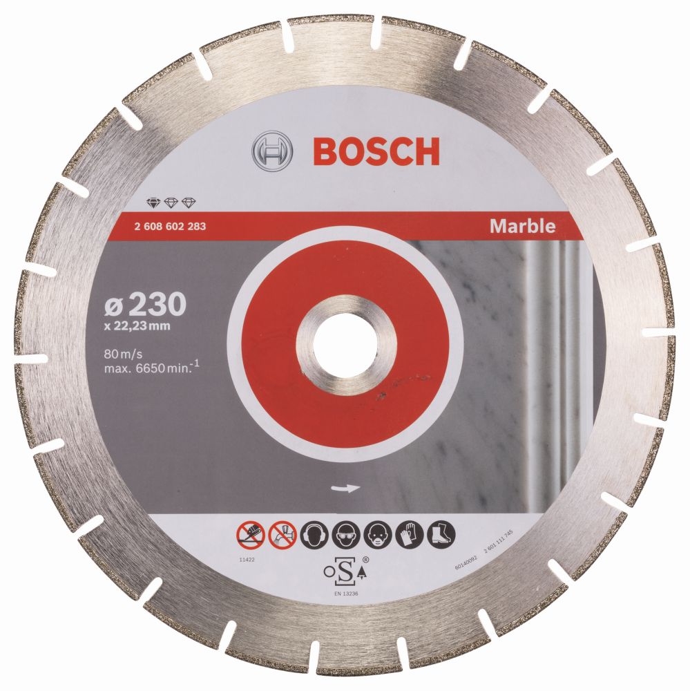 Bosch Diamanttrennscheibe Standard for Marble, 230 x 22,23 x 2,8 x 3 mm Produktbild img2 L