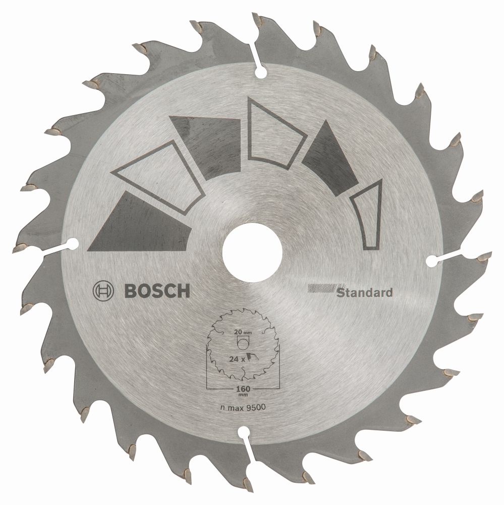 Bosch Kreissägeblatt STANDARD D= 160 mm, Bohrung= 20 mm, Z= 24 Produktbild img1 L