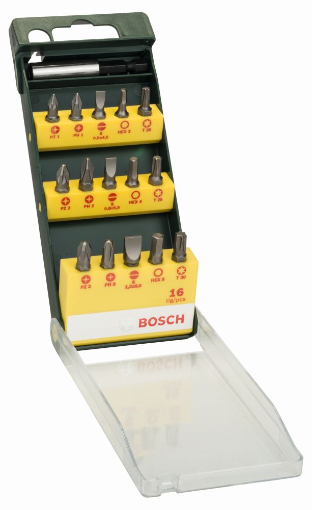Bosch 16-teiliges Schrauberbit-Set mit magnetischen Universalhalter Produktbild img1 L