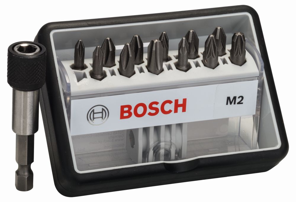 Bosch 12+1-tlg. Schrauberbit-Set, Robust Line, M PH/PZ, Extra Hard-Ausführung Produktbild img1 L