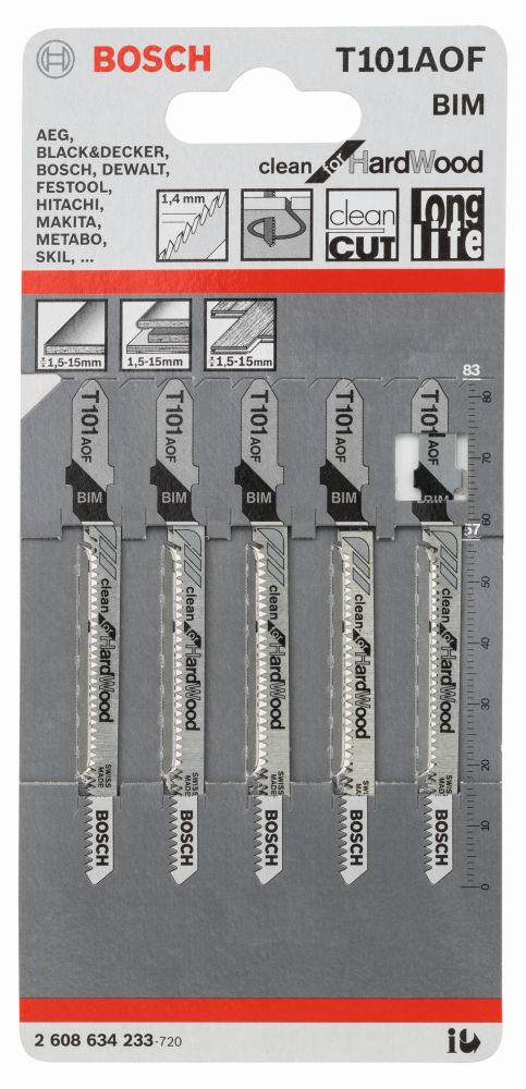 Bosch Stichsägeblatt T 101 AOF, 5er-Pack Produktbild img1 L