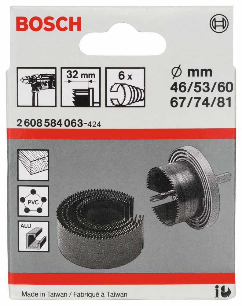 Bosch Sägekranz-Set, 6-teilig 46-81mm, Arbeitslänge 32mm Produktbild img2 L