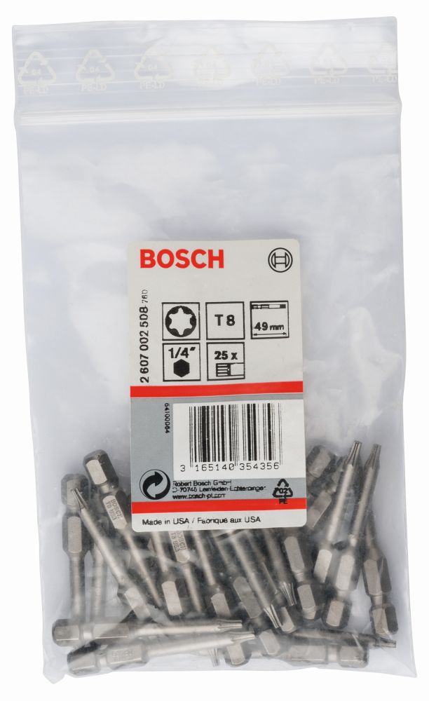 Bosch Schrauberbit Extra-Hart T8, 49 mm, 25er-Pack Produktbild img2 L