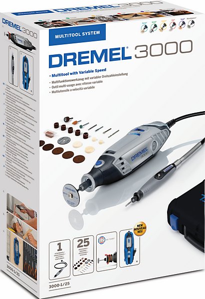 Dremel 3000-1/25 EZ Multifunktionswerkz. mit 1 Vorsatzgerät, 25 Zubehöre Produktbild img3 L