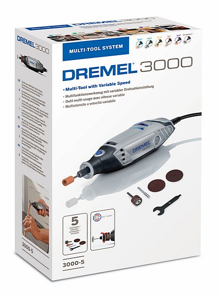 Dremel 3000-5 Multifunktionswerkzeug (130 W) mit 5 Zubehöre Produktbild img3 L