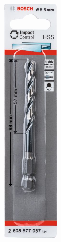 Bosch HSS Spiralbohrer mit Sechskantschaft 5,5 mm Produktbild img1 L