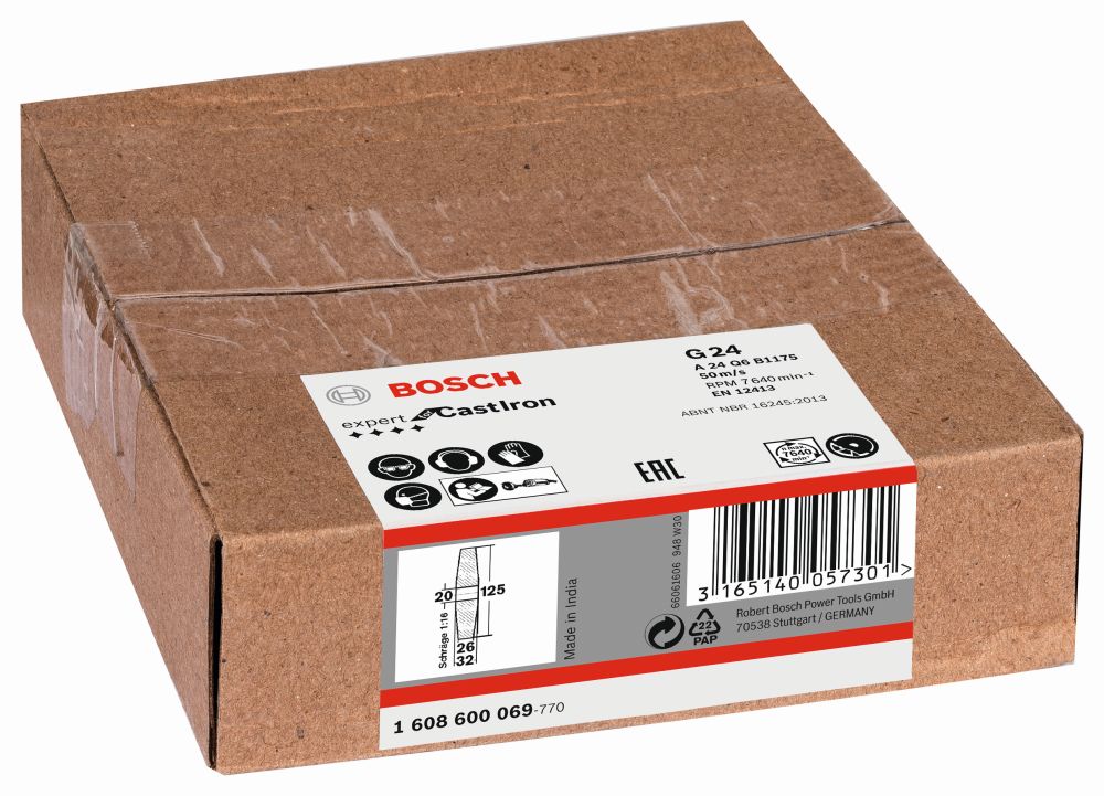 Bosch PRO Metal Schleifscheibe, 125 x 26 x 20 mm, K24 Produktbild img1 L