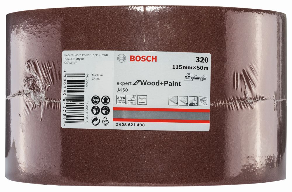 Bosch Schleifblatt J450 Expert for Wood and Paint, 115 mm x 50 m, G320 Produktbild img2 L