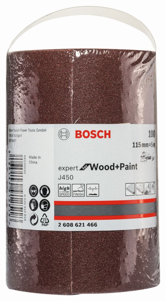 Bosch Schleifblatt J450 Expert for Wood and Paint, 115 mm x 5 m, G100 Produktbild img2 L