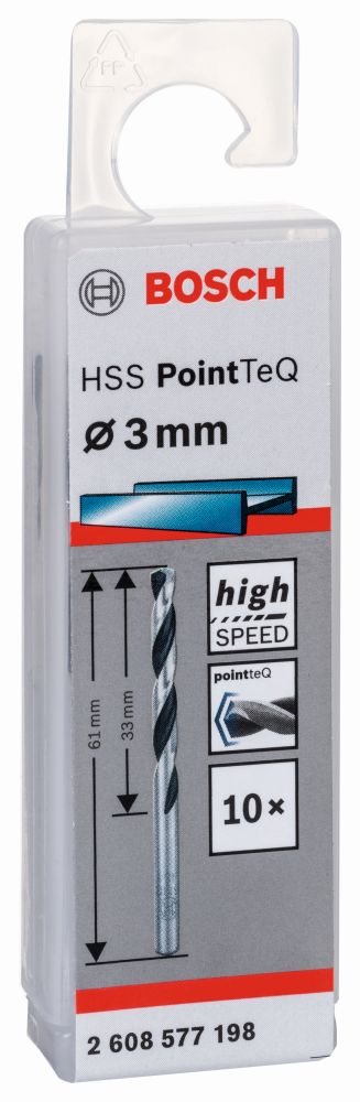 Bosch Metallspiralbohrer HSS PointTeQ, DIN 338, 3,0 mm, 10er-Pack Produktbild img1 L