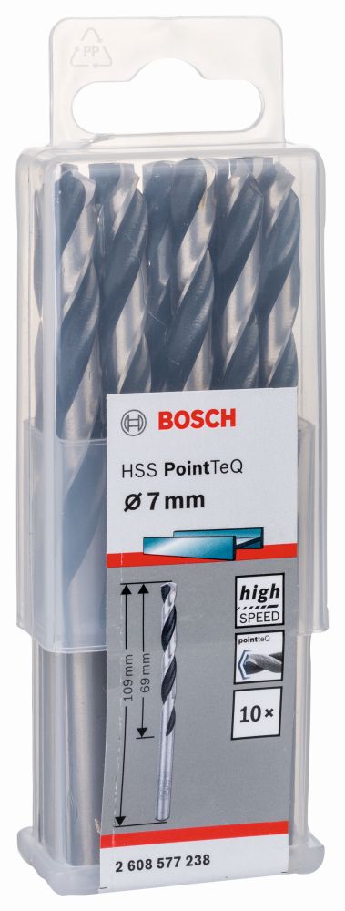Bosch Metallspiralbohrer HSS PointTeQ, DIN 338, 7,0 mm, 10er-Pack Produktbild img1 L