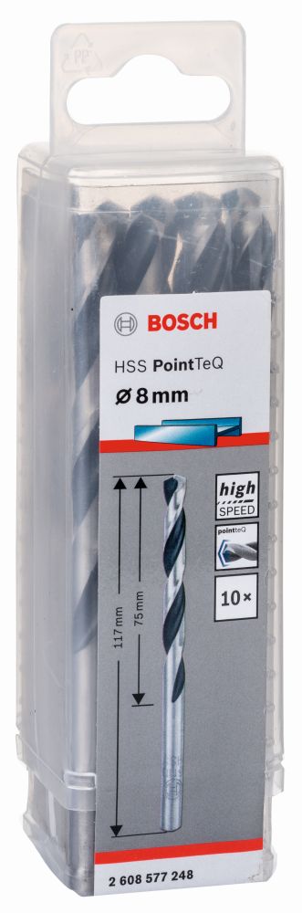 Bosch Metallspiralbohrer HSS PointTeQ, DIN 338, 8,0 mm, 10er-Pack Produktbild img1 L