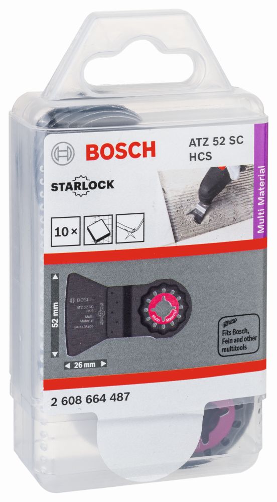 Bosch HCS Schaber ATZ 52 SC, biegesteif, 52 x 26mm, 10er-Pack Produktbild img1 L