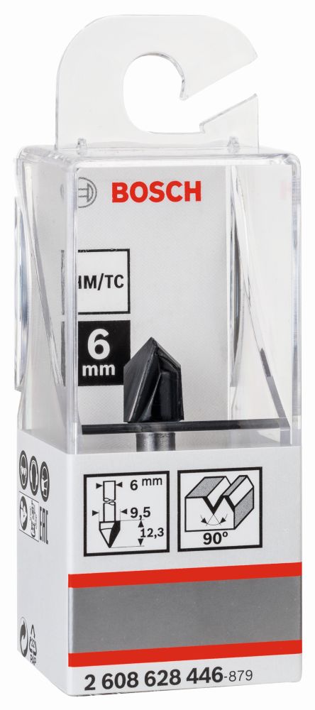 Bosch PRO V-Nutfräser, 90° x Ø 9,5, Schaft 6 mm Produktbild img1 L