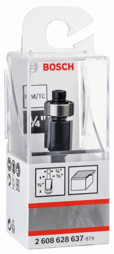 Bosch PRO Bündigfräser mit untenlieg. Führungskugellager, Ø 1/2" x L 1/2", Schaft 1/4" Produktbild img1 L