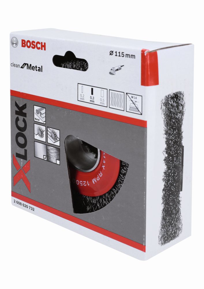 Bosch Scheibenbürste Clean for Metal X-LOCK, gewellt, 115mm, 0,3mm Produktbild img1 L