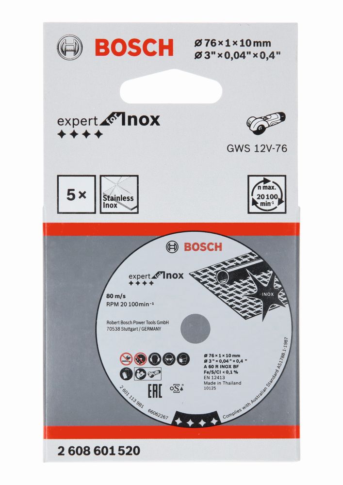 Bosch PRO&nbsp;Stainless Steel and Metal Gebundene Trennscheibe, 76 x 1 x 10&nbsp;mm Produktbild img2 L