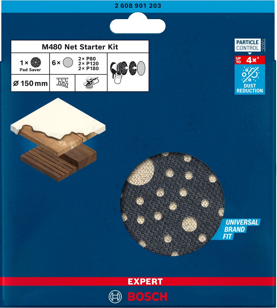 Bosch EXPERT M480 Starter-Set für Exzenterschleifer, 150 mm, 7-tlg. Produktbild img2 L
