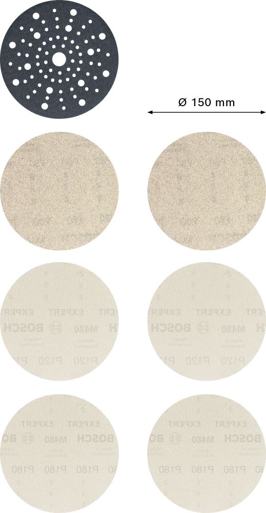 Bosch EXPERT M480 Starter-Set für Exzenterschleifer, 150 mm, 7-tlg. Produktbild img3 L