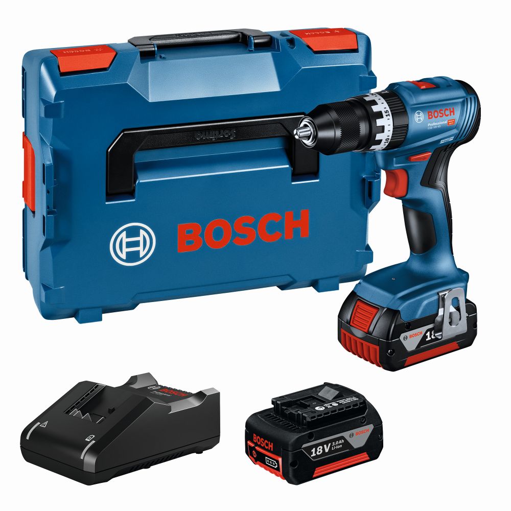 Bosch PRO Akku-Schlagbohrschrauber GSB 18V-45, 2x Akku GBA 18V 3.0Ah, L-BOXX Produktbild img1 L
