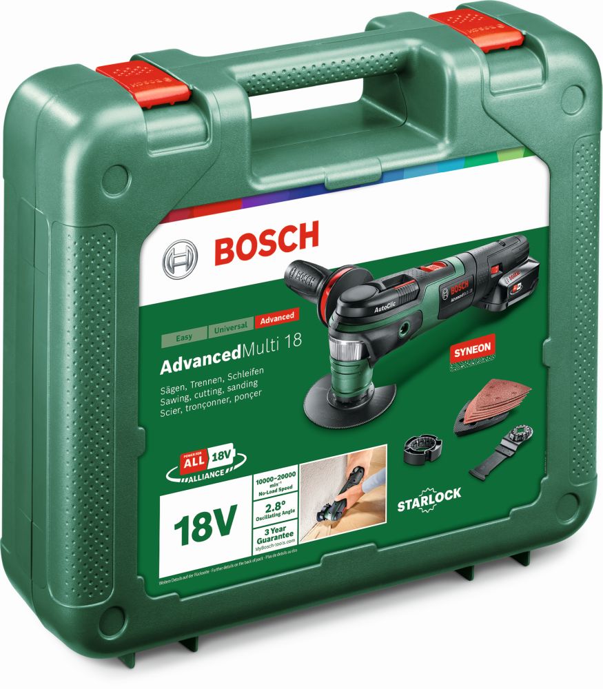 Bosch Akku-Multifunktionswerkzeug AdvancedMulti 18, mit 1 x PBA 18V 2.5 Ah Akku Produktbild img2 L