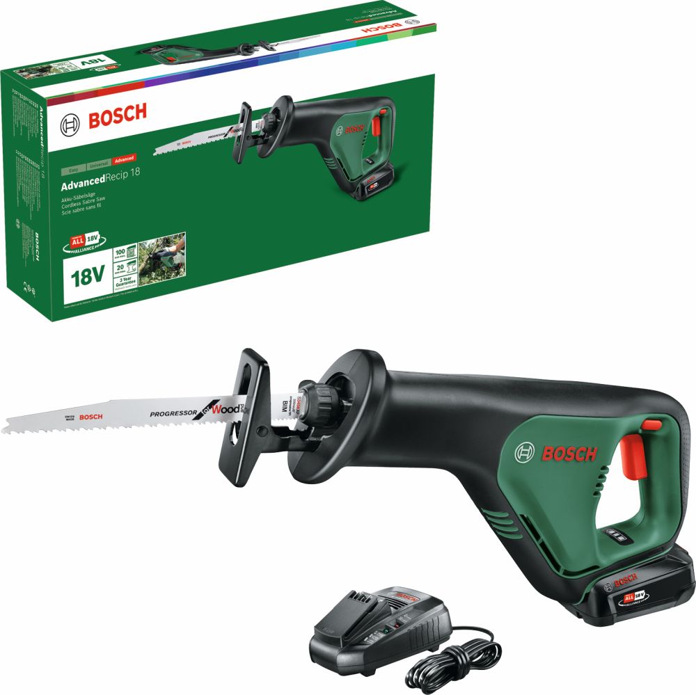 Bosch Akku-Säbelsäge AdvancedRecip 18 mit 1x Sägeblatt, 1x Akkupack, Ladegerät Produktbild img2 L