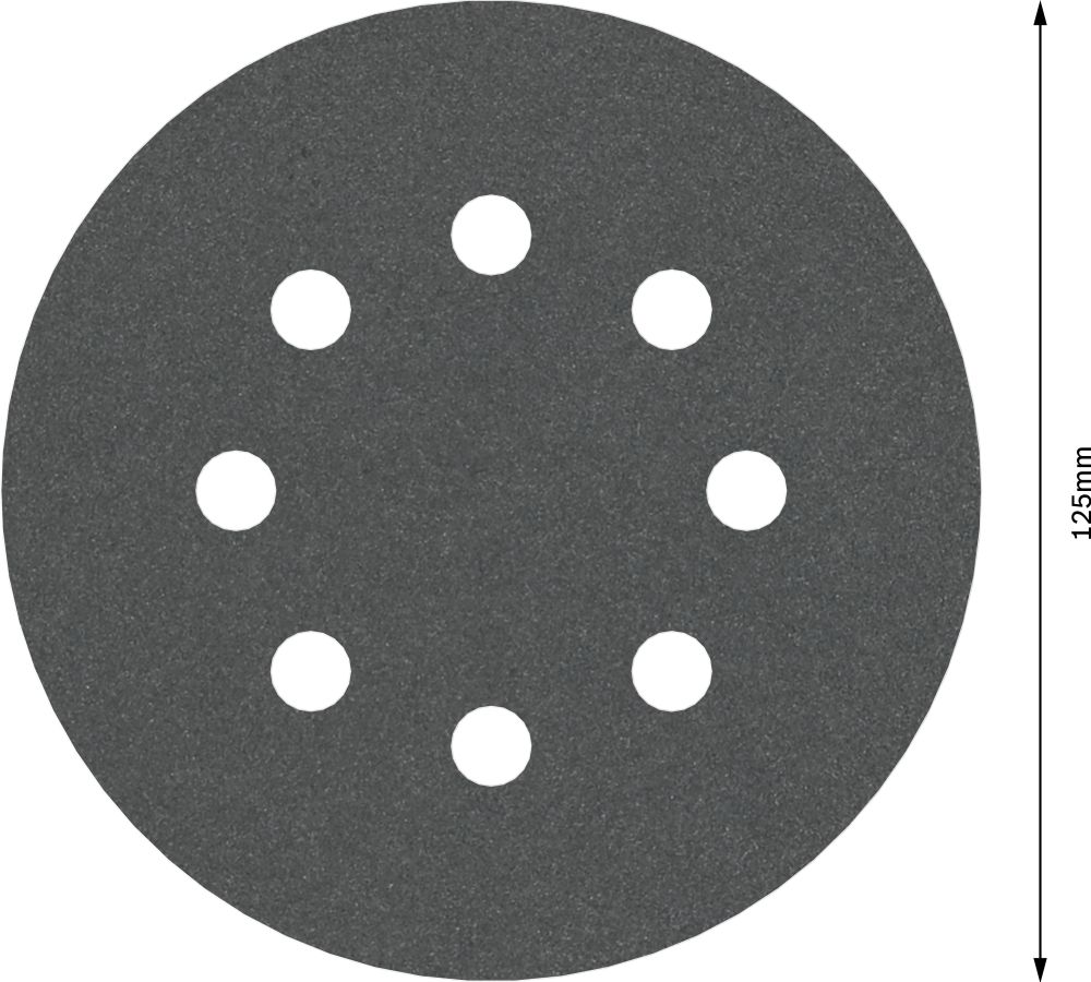 Bosch Schleifblatt F355 für Exzenterschleifer 5er-Pack 8 Löcher ø125mm Produktbild img3 L