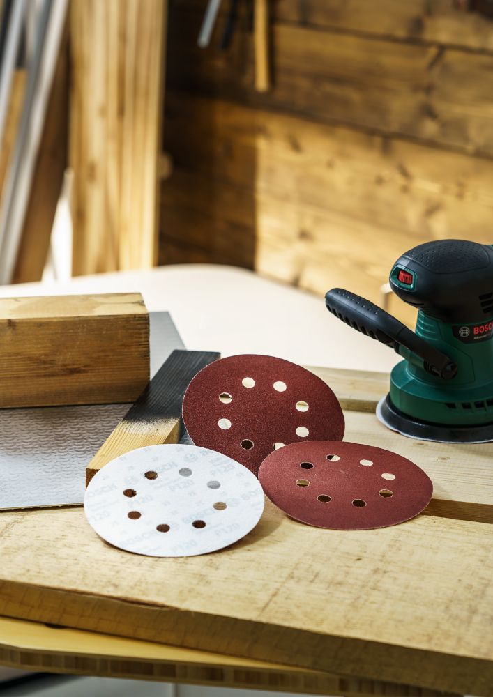 Bosch Schleifblatt-Set für Exzenterschleifer, 25-teilig, 8 Löcher, 125mm, 80 - 240 Produktbild img11 L