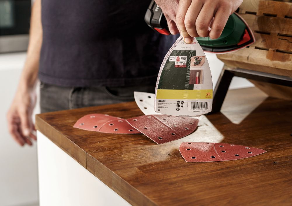 Bosch Schleifblatt-Set für Multischleifer, 25-teilig, 11 Löcher, 102 x 62mm Produktbild img6 L