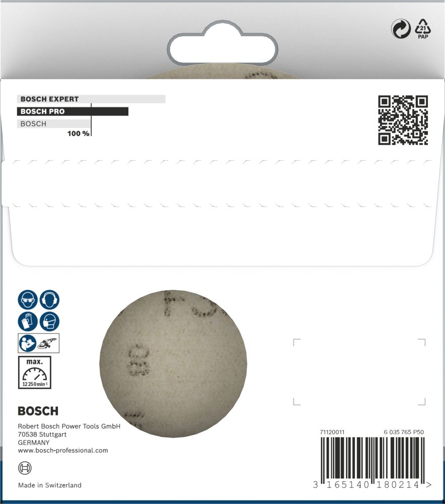 Bosch Schleifblatt Papier F355 für Winkelschleifer 10er-Pack Klett ø125mm Produktbild img5 L