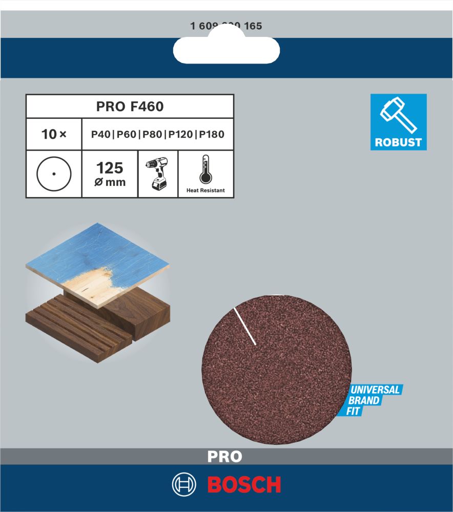 Bosch Schleifblatt-Set F460 Expert for Wood and Paint, 125mm, 40 - 180, 10er-Pack Produktbild img2 L
