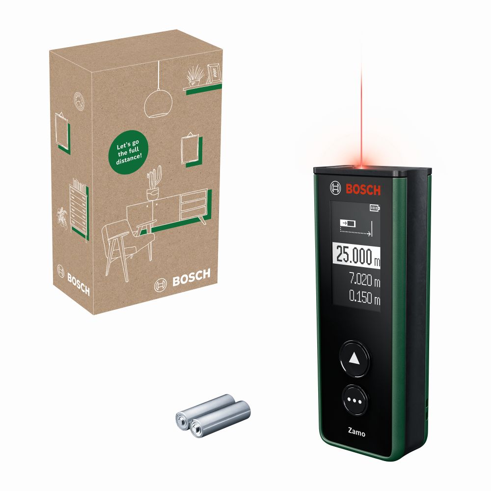 Bosch Digitaler Laser-Entfernungsmesser Zamo, eCommerce-Karton Produktbild img1 L