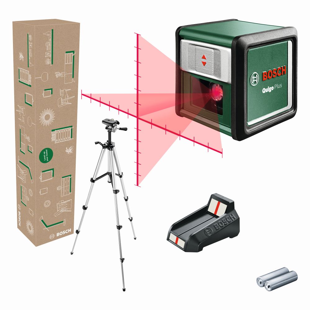 Bosch Kreuzlinien-Laser Quigo Plus, eCommerce-Karton Produktbild img1 L