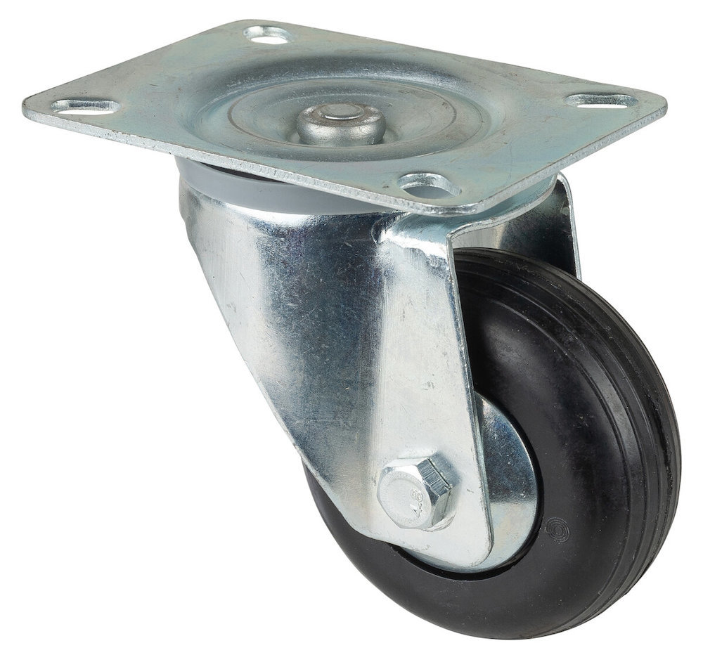 BS ROLLEN Transp.geräte-Lenkrolle,Rad Ø 80mm, L400, 100kg, stahl verzinkt Produktbild img1 L