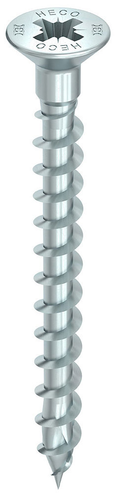 HECO, Topix-plus, Senkkopf, Kopflochbohrung, Pozi-Drive, Vollgewinde, Kohlenstoffstahl, verzinkt, blau Produktbild img1 L