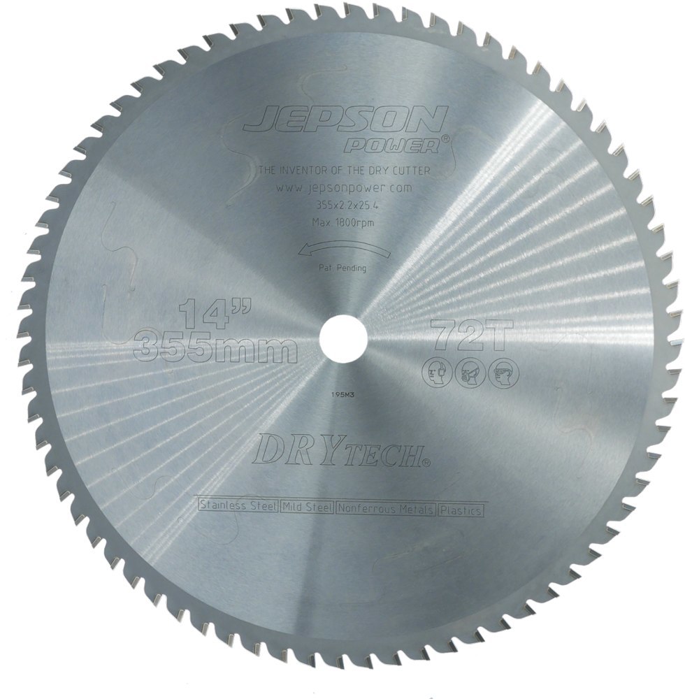 JEPSON POWER HM-Sägeblatt Drytech D=355x 25,4x2,2mm 72Z für Stahl u. Inox Jepson Produktbild img1 L