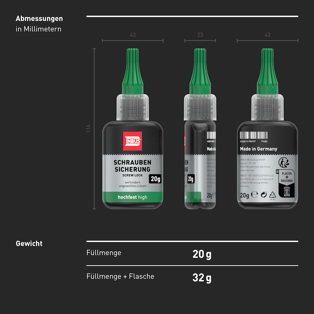 HaFu Schraubensicherung hochfest, grün, 20g INBUS INBUS® Produktbild img6 L