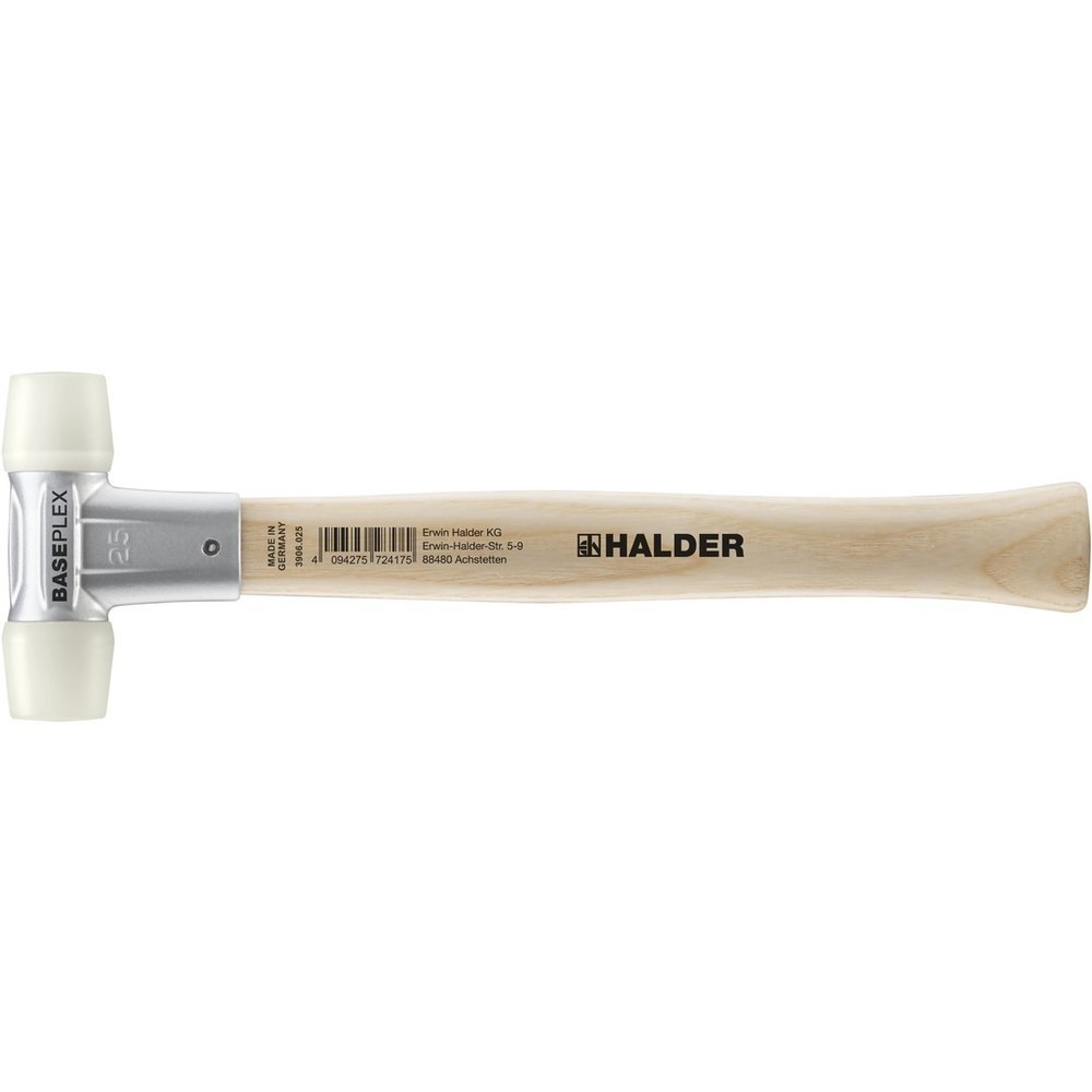 Halder BASEPLEX-Schonhammer, Nylon / Nylon mit Zinkdruckguss-Gehäuse und Holzstiel Produktbild img4 L