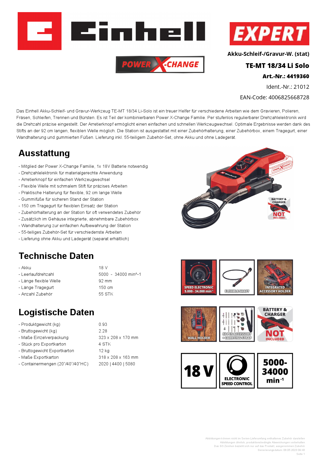 EINHELL TE-MT 18/34 Li Solo Produktbild img6 L