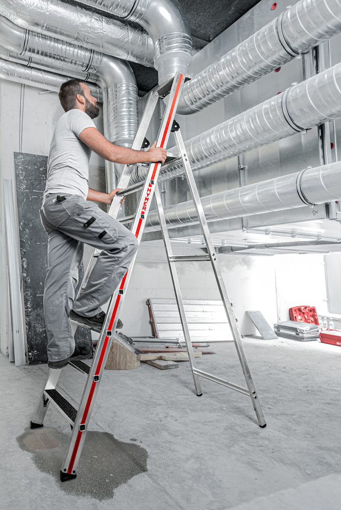 HYMER Stufenstehleiter R13mit Plattform Produktbild img2 L