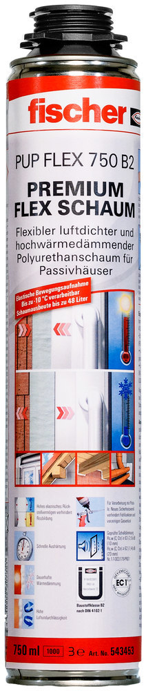 fischer 1K Pistolenschaum PUP FLEX 750 B2 Produktbild img1 L